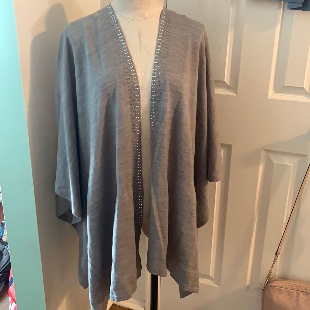 Calvin Klein Gray Cardigan with Silver Accents